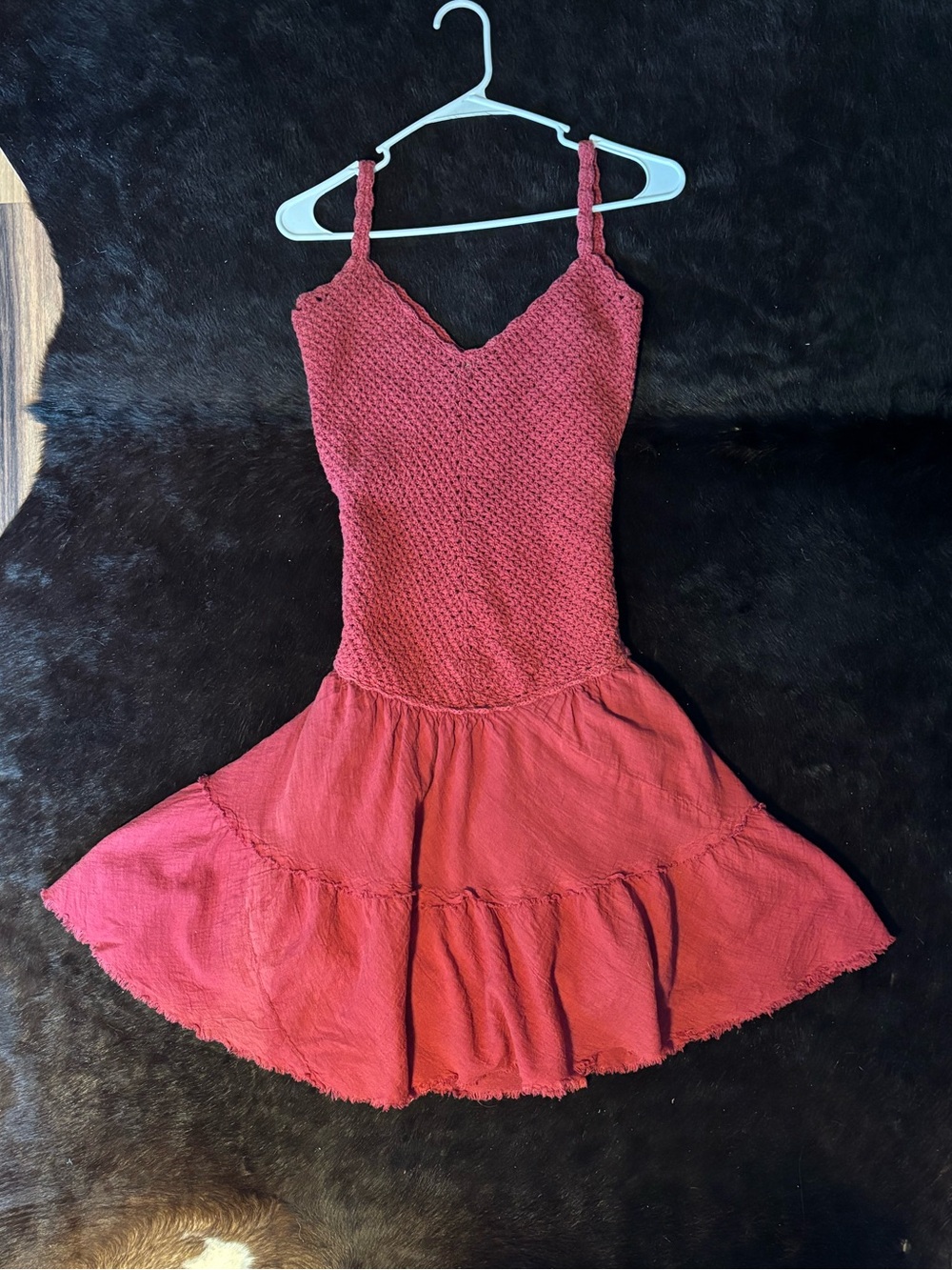 Women’s Pink Knit Bodice Tiered Dress